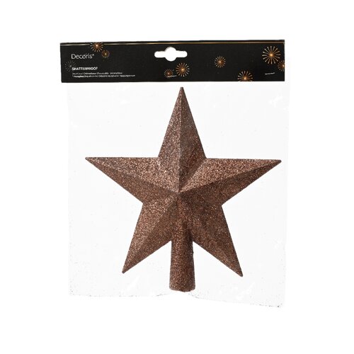 Decoris piek ster kunststof Espresso 19 cm