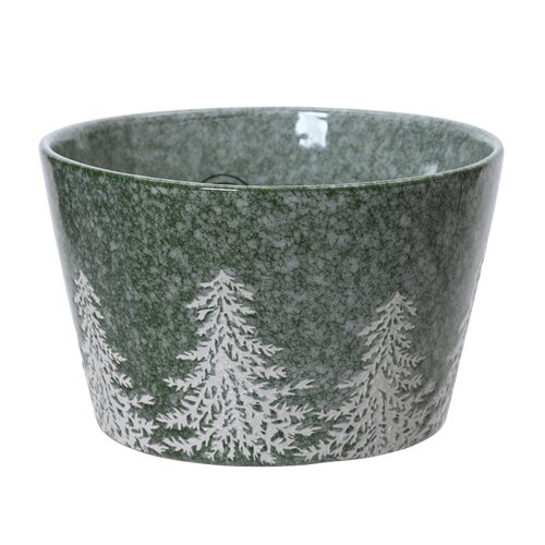 Decoris schaaltje keramiek groen - D 13 x H 8 cm