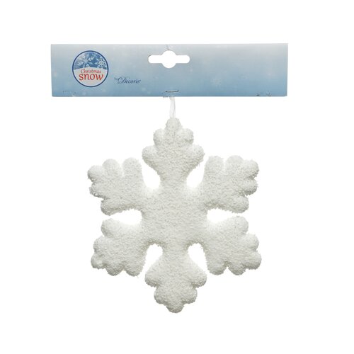 Decoris Sneeuwvlok foam  wit - L 15 x B 15 x H 2 cm