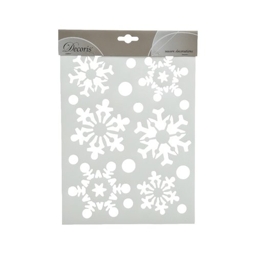 Decoris Stencils plastic snowflake - Wit