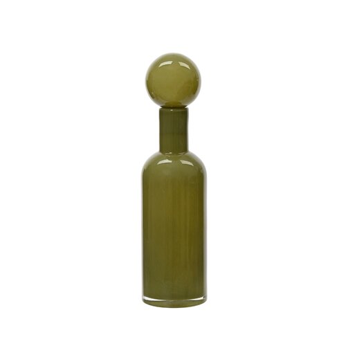 Decoris Vaas glas  groen - D 10 x H 47,5 cm