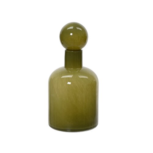 Decoris Vaas glas  groen - D 15 x H 30 cm