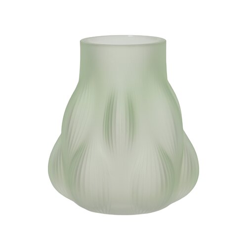 Decoris Vaas glas  wit mint - D 13 x H 15 cm