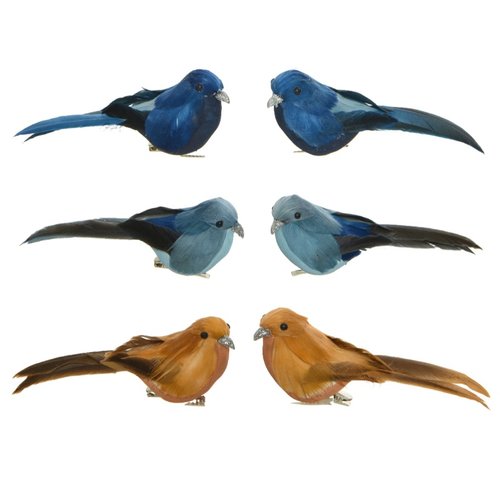 Decoris Vogel foam glitter beak op clip 2ass