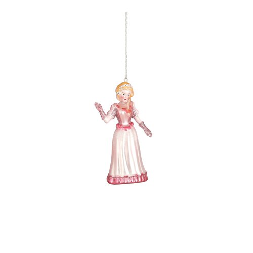 Efteling Ornament Assepoester glas roze - 6,5 x 5 x 13 cm