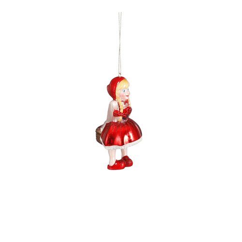 Efteling Ornament Roodkapje glas rood - 5,5 x 6 x 13 cm