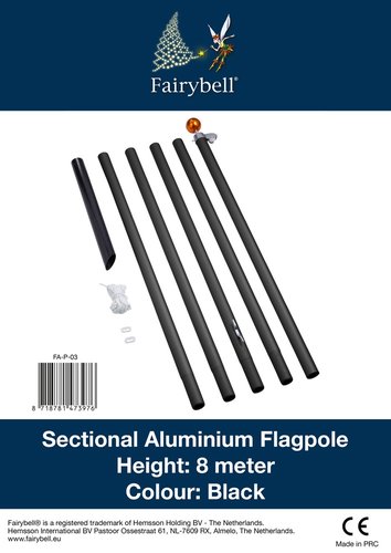 Fairybell 800 cm Sectional Alu Pole - Black