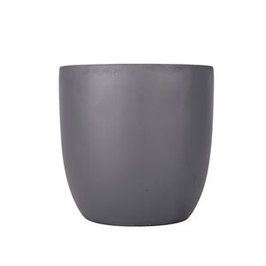 Fibre clay pot egg D 52 x H 50 cm Dark grey
