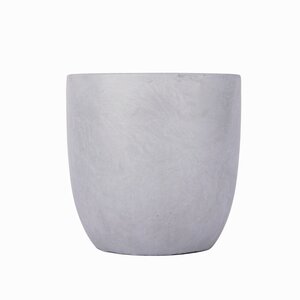 Fibre clay pot egg D 52 x H 50 cm Light grey
