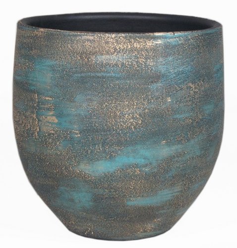 Floran Pot madeira d17 h16cm blauw goud