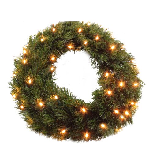 Triumph Forest Frosted krans LED groen - D 90 cm - afbeelding 1