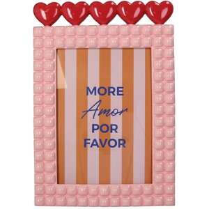 Fotolijst Hart Polyresin Roze - H 18 x B 13 cm