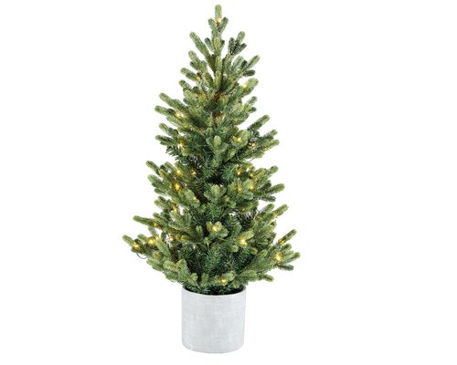 Everlands Geneva Fir LED kunstkerstboom groen - H 120 x D 70 cm