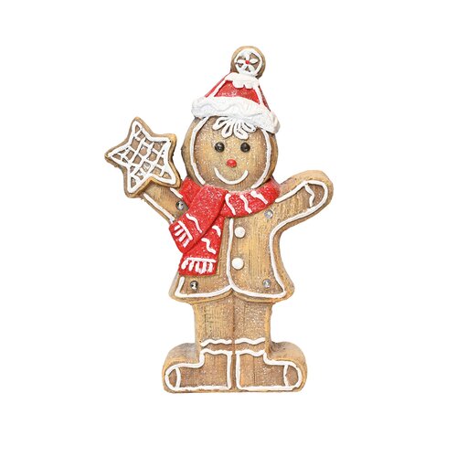 Gingerbread jongen met LED 26,5 x 9 x 39,5 cm