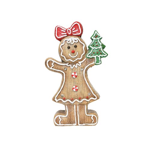 Gingerbread meisje met LED 24 x 9,5 x 39 cm