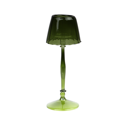 Glazen lamp groen - D 9 x H 23 cm - afbeelding 1