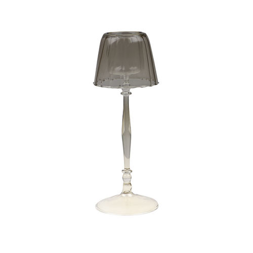 Glazen lamp lichtgrijs - D 9 x H 23 cm - afbeelding 1