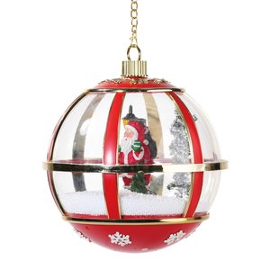 Hangende Sneeuwglobe met Kerstman - D 30 x H 33,3 cm - afbeelding 3