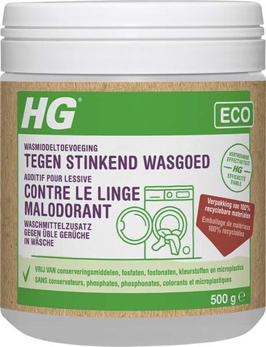 HG ECO wasmiddeltoevoeging tegen stinkend wasgoed 500 gr