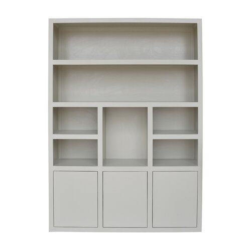 Hoge kast Libri H 220 x B 160 x D 40 cm warm grey