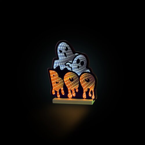 Infinity light ghosts "Boo" oranje - H 60cm