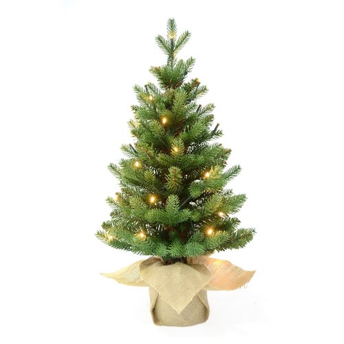 Evergreen Janga LED kunstkerstboom groen - H 100 x D 56 cm