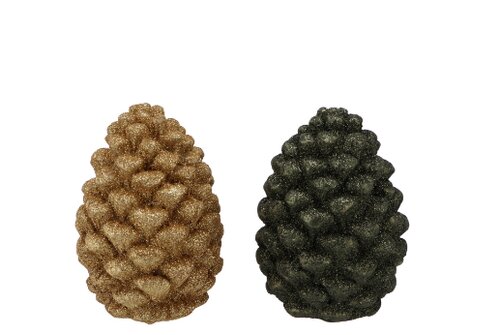 Jingle Olive Green Pinecone Ass 7 x 7 x 10 cm - afbeelding 1