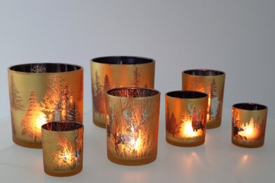 Jolly Transparent Gold/Antracite T-Lights Ass 15 x 15 cm - afbeelding 3