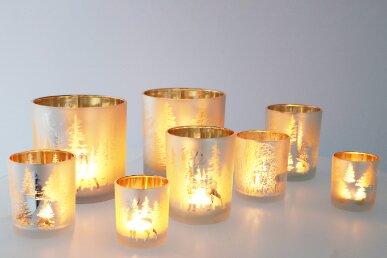 Jolly Transparent White/Gold T-Lights Ass 15 x 15 cm - afbeelding 3