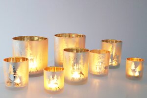 Jolly Transparent White/Gold T-Lights Ass 15 x 15 cm - afbeelding 3