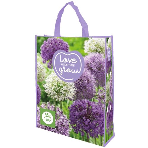 JUB Holland Shopping Bag met Allium paars-Wit Mix 'Love what you Grow'