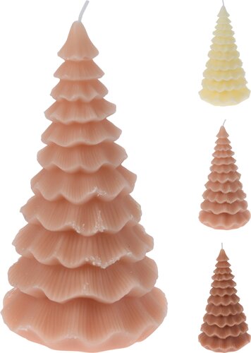 Kaars kerstboom city chique, 3 kleuren - H 18 cm - afbeelding 1