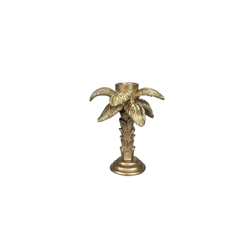 Kandelaar palmboom 11 x 10,5 x 15,5 cm goud - afbeelding 1