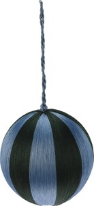 Kerstbal gestreept met touw, 4 kleuren - D 10 cm - afbeelding 2