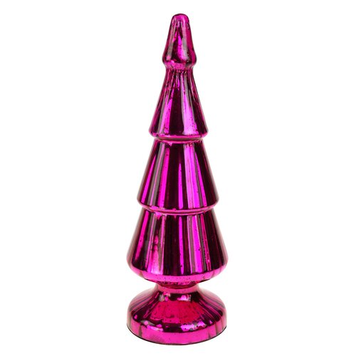 Kerstboom glas D 12 x H 36 cm fuchsia glans