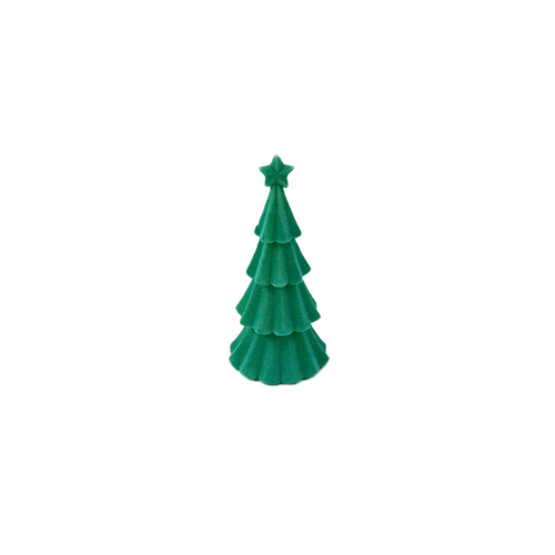 Kerstboom velvet D 13 x H 29 cm turquoise