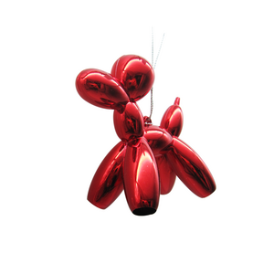 Kerstboomornament balloon animal rood - L 11 x H 9 cm - afbeelding 2