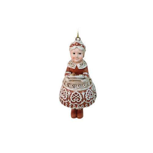 Kerstboomornament gingerbread grandma - D 4 x H 8 cm - afbeelding 1