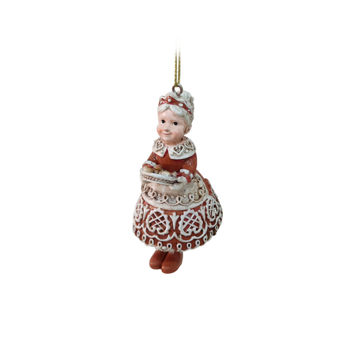 Kerstboomornament gingerbread grandma - D 4 x H 8 cm - afbeelding 2