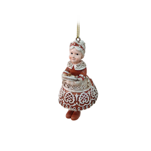 Kerstboomornament gingerbread grandma - D 4 x H 8 cm - afbeelding 2