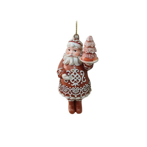 Kerstboomornament gingerbread santa - D 4 x H 10 cm - afbeelding 1