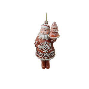 Kerstboomornament gingerbread santa - D 4 x H 10 cm - afbeelding 1