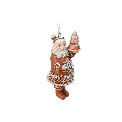 Kerstboomornament gingerbread santa - D 4 x H 10 cm - afbeelding 2