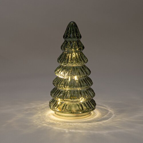 kerstboompje glas 18.5x9cm groen - afbeelding 2