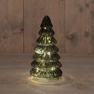 kerstboompje glas 18.5x9cm groen - afbeelding 3