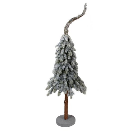 DECO kunstkerstboom op voet Frosted - H 110 x D 40 cm