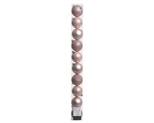 Decoris kerstbal kunststof Blush pink D 6 cm 10 stuks - afbeelding 1