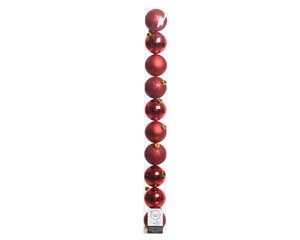 Decoris kerstbal kunststof Christmas red D 6 cm 10 stuks - afbeelding 1