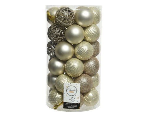 Decoris kunststof kerstballen parel - D 6 cm - afbeelding 1