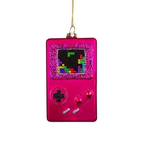 Kurt S. Adler Kerstboomornament Gameboy roze - L 6 x B 4 x H 14 cm